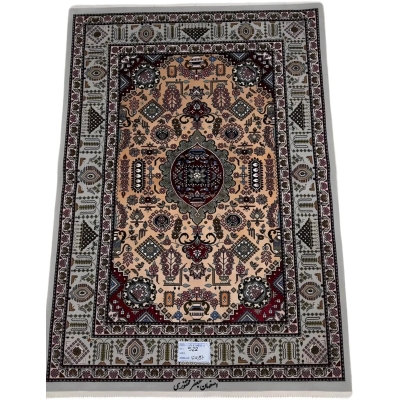 "Hand-knotted Prestige Isfahan rug, 129x78 cm, crafted by Weaver Fakhorie, Persian-Iranian carpets for sale."