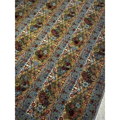 "Elegant Persian area rug, 11.6 feet x 8.2 feet, crafted by skilled artisans in Isfahan, Iran."