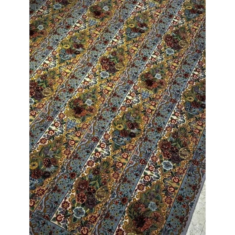 "Elegant Persian area rug, 11.6 feet x 8.2 feet, crafted by skilled artisans in Isfahan, Iran."