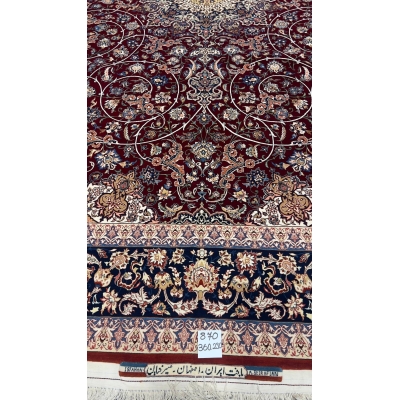 "Elegant Persian rug with a central medallion and vibrant border design."