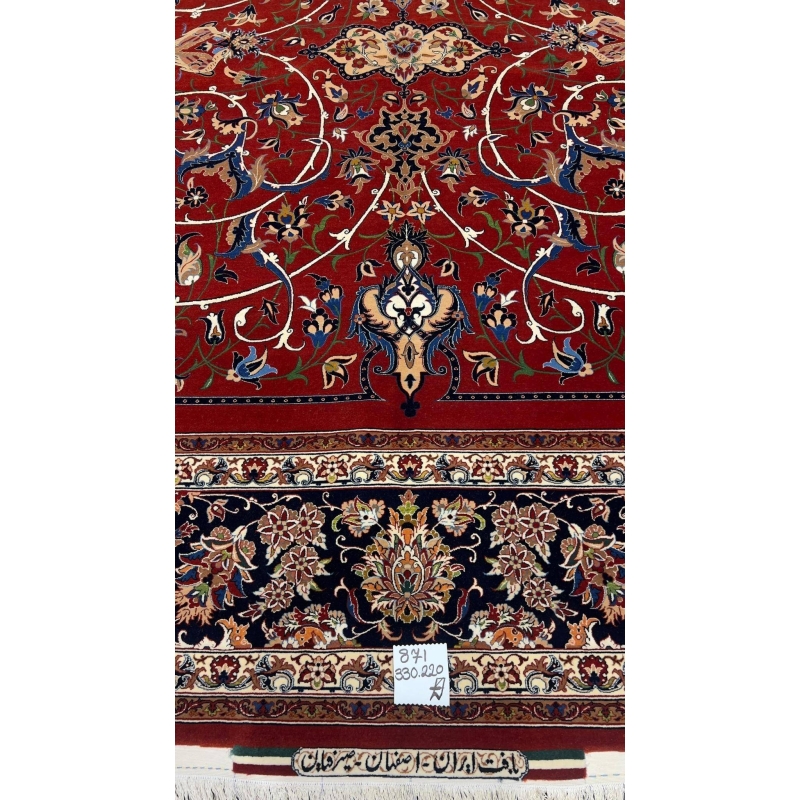 "Elegant hand-knotted rug by Grand Master Bagher Seirafian, available in limited stock."